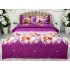 Lenjerie pat dublu, 4 piese, IMPRIMEU 3D Multiplicat, Microfibra, Mov, magnolii [2]
