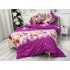 Lenjerie pat dublu, 4 piese, IMPRIMEU 3D Multiplicat, Microfibra, Mov, magnolii [9]