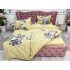 Lenjerie pat dublu, 4 piese, IMPRIMEU 3D Multiplicat, Microfibra, Crem, flori [6]