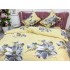 Lenjerie pat dublu, 4 piese, IMPRIMEU 3D Multiplicat, Microfibra, Crem, flori [7]