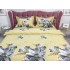 Lenjerie pat dublu, 4 piese, IMPRIMEU 3D Multiplicat, Microfibra, Crem, flori [3]