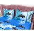 Lenjerie pat dublu,  IMPRIMEU 3D DIGITAL, IDENTIC CU POZA, Albastru, delfini [6]