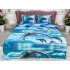 Lenjerie pat dublu,  IMPRIMEU 3D DIGITAL, IDENTIC CU POZA, Albastru, delfini [2]