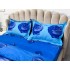Lenjerie pat dublu,  IMPRIMEU 3D DIGITAL, IDENTIC CU POZA, Albastru, trandafiri [6]