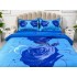 Lenjerie pat dublu,  IMPRIMEU 3D DIGITAL, IDENTIC CU POZA, Albastru, trandafiri [3]