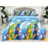 Lenjerie pat dublu,  IMPRIMEU 3D DIGITAL, IDENTIC CU POZA, Bleu, fluturi [2]