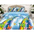 Lenjerie pat dublu,  IMPRIMEU 3D DIGITAL, IDENTIC CU POZA, Bleu, fluturi [3]