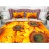 Lenjerie pat dublu,  IMPRIMEU 3D DIGITAL, IDENTIC CU POZA, Galben, floarea soarelui [3]