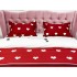 Lenjerie pat dublu, bumbac satinat,  cu elastic, Gri-Rosu, pisici, inimioare [4]