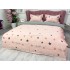 Lenjerie pat dublu cu doua feţe, bumbac satinat, 4 piese,  Roz, stelute [8]
