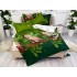 Lenjerie pat dublu,  FINET, cu elastic, 6 piese, Verde, bufnite [9]