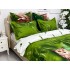 Lenjerie pat dublu,  FINET, cu elastic, 6 piese, Verde, bufnite [5]