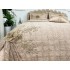 Set LUXURY 4 piese Cuvertura bumbac cu dantela si 3 fete de perna, Goncagul Capuccino [12]