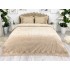 Set LUXURY GONCAGUL 6 piese Patura cu dantela,perle si Cearsaf de pat cu 4 fete de perna, Capuccino [2]