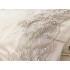 Set LUXURY GONCAGUL 6 piese Patura cu dantela,perle si Cearsaf de pat cu 4 fete de perna, Capuccino [12]