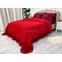Set LUXURY GONCAGUL 6 piese Patura cu dantela,perle si Cearsaf de pat cu 4 fete de perna, Rosu [5]
