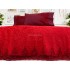 Set LUXURY GONCAGUL 6 piese Patura cu dantela,perle si Cearsaf de pat cu 4 fete de perna, Rosu [8]