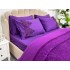 Set LUXURY GONCAGUL 6 piese Patura cu dantela,perle si Cearsaf de pat cu 4 fete de perna, Mov [5]