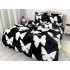 Lenjerie pat dublu, Super Pufoasa COCOLINO, 6 piese, Negru-Alb, fluturi [7]