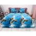 Lenjerie pat dublu, Super Pufoasa COCOLINO, 6 piese, Albastru-Multicolor, delfini [2]