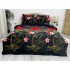 Lenjerie pat dublu, Super Pufoasa COCOLINO, 6 piese, Negru-Multicolor, flori [2]