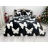 Lenjerie pat dublu, Super Pufoasa COCOLINO, 6 piese, Negru-Alb, fluturi [2]