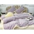 Lenjerie pentru pat dublu pufoasa CoCoLiNo cu VoLaNaSe, tip tricotaj, 4 piese, Lila [11]