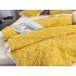 Lenjerie pentru pat dublu pufoasa CoCoLiNo cu VoLaNaSe, tip tricotaj, 4 piese, Galben [17]