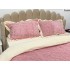 Lenjerie pentru pat dublu pufoasa CoCoLiNo cu VoLaNaSe, tip tricotaj, 4 piese, Roz [7]