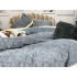 Lenjerie pentru pat dublu pufoasa CoCoLiNo cu VoLaNaSe, tip tricotaj, 4 piese, Gri deschis [6]