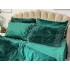 Lenjerie pat super pufoasa COCOLINO Fluffy cu ciucuri, 6 piese, VERDE INCHIS [3]