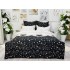 Lenjerie pat dublu,  FINET, 6 piese, Alb-Negru, inimioare, stelute [2]