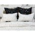 Lenjerie pat dublu,  FINET, 6 piese, Alb-Negru, inimioare, stelute [4]