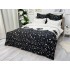 Lenjerie pat dublu,  FINET, 6 piese, Alb-Negru, inimioare, stelute [5]