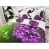 Lenjerie pat dublu,  FINET, 6 piese, IDENTICA CU POZA, cu elastic, Verde-Mov, flori [9]
