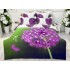 Lenjerie pat dublu,  FINET, 6 piese, IDENTICA CU POZA, cu elastic, Verde-Mov, flori [2]