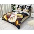 Lenjerie pat dublu,  FINET, 6 piese, IDENTICA CU POZA, Negru-Multicolor, iepuras [8]