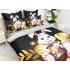Lenjerie pat dublu,  FINET, 6 piese, IDENTICA CU POZA, Negru-Multicolor, iepuras [7]