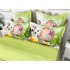 Lenjerie pat dublu,  FINET, 6 piese, IDENTICA CU POZA, Verde-Multicolor, iepuras, flori [6]