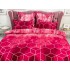 Lenjerie pat dublu,  FINET, 6 piese, Visiniu-Roz, forme geometrice [3]