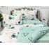 Lenjerie pat dublu,  FINET, 6 piese, Alb-Verde, frunze [7]