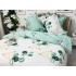 Lenjerie pat dublu,  FINET, 6 piese, Alb-Verde, frunze [9]