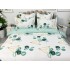 Lenjerie pat dublu,  FINET, 6 piese, Alb-Verde, frunze [3]