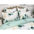 Lenjerie pat dublu,  FINET, 6 piese, Alb-Verde, frunze [5]