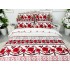 Lenjerie pat dublu,  FINET, 6 piese, Alb-Rosu, model traditional [3]