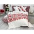 Lenjerie pat dublu,  FINET, 6 piese, Alb-Rosu, model traditional [9]