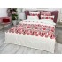 Lenjerie pat dublu,  FINET, 6 piese, Alb-Rosu, model traditional [8]