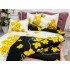 Lenjerie pat dublu,  FINET, 6 piese, cu ELASTIC, Galben, flori [7]