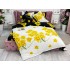 Lenjerie pat dublu,  FINET, 6 piese, cu ELASTIC, Galben, flori [8]