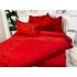 Lenjerie pat dublu,  FINET, 6 piese, cu ELASTIC, Rosu, trandafiri [7]